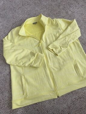 T by Talbots Heathered Light Yellow Zip Up Athletic Jacket